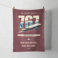 Thumbnail for Boeing 767-300F design on dark red towel
