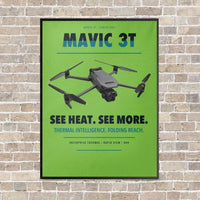 Thumbnail for DJI Mavic 3 Thermal vertical canvas print - framed - light green background