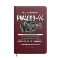 Thumbnail for PW4000-94 design on dark red notebook