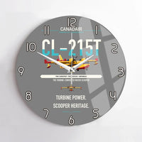 Thumbnail for Canadair CL-215T design on gray no frame wall clock
