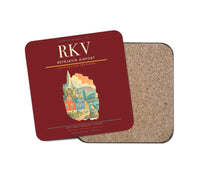 Thumbnail for Reykjavík Airport (RKV) design on dark red 1 piece coaster