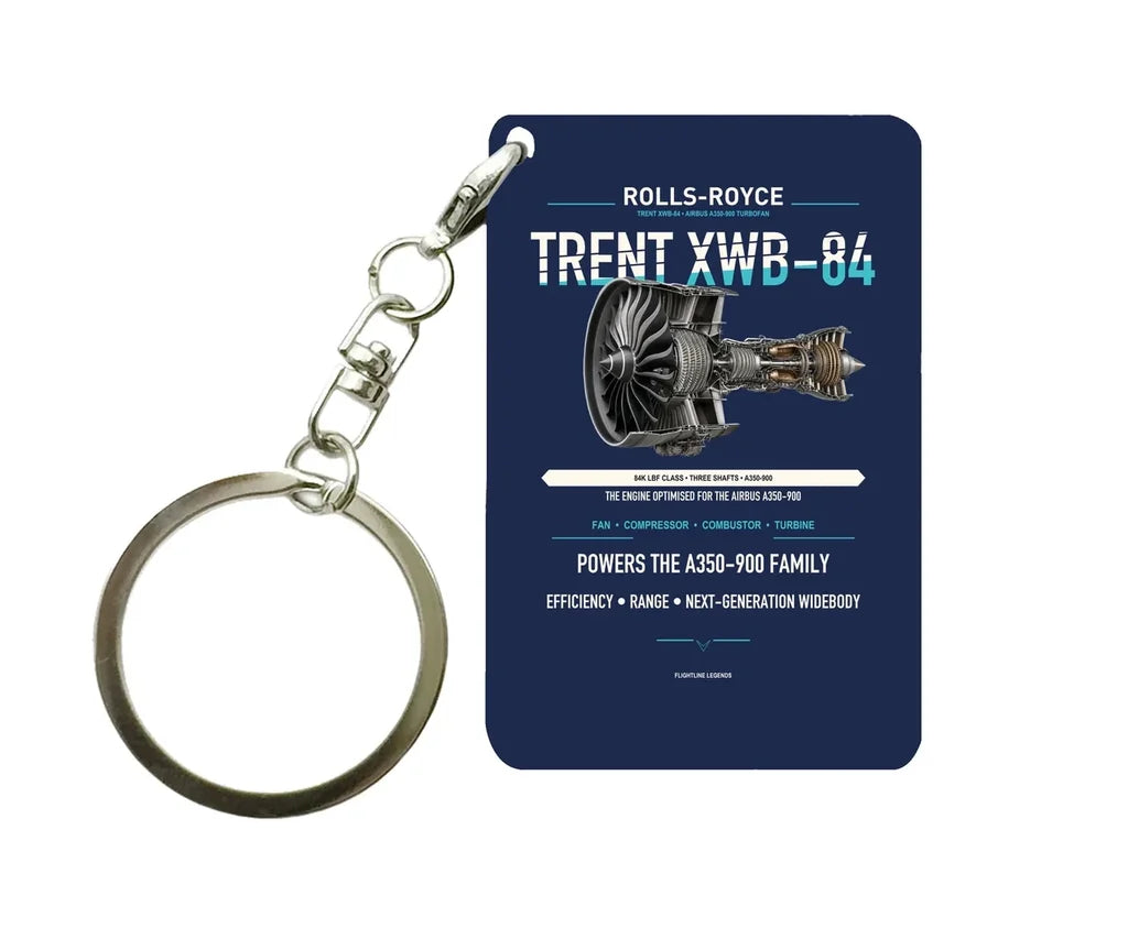 TRENT XWB-84 Key Chain design on navy blue key chain