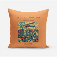 Thumbnail for VINTAGE G4042 - The Volcano Watch - Designed Pillows design on orange