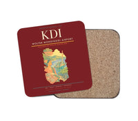 Thumbnail for Wolter Monginsidi Airport (KDI) design on dark red 1 piece coaster