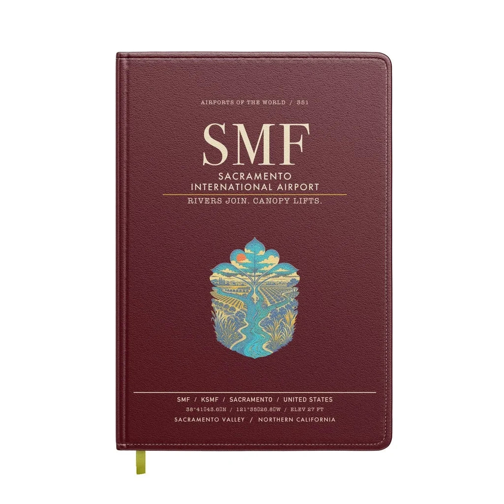 Sacramento International Airport SMF - Dark Red