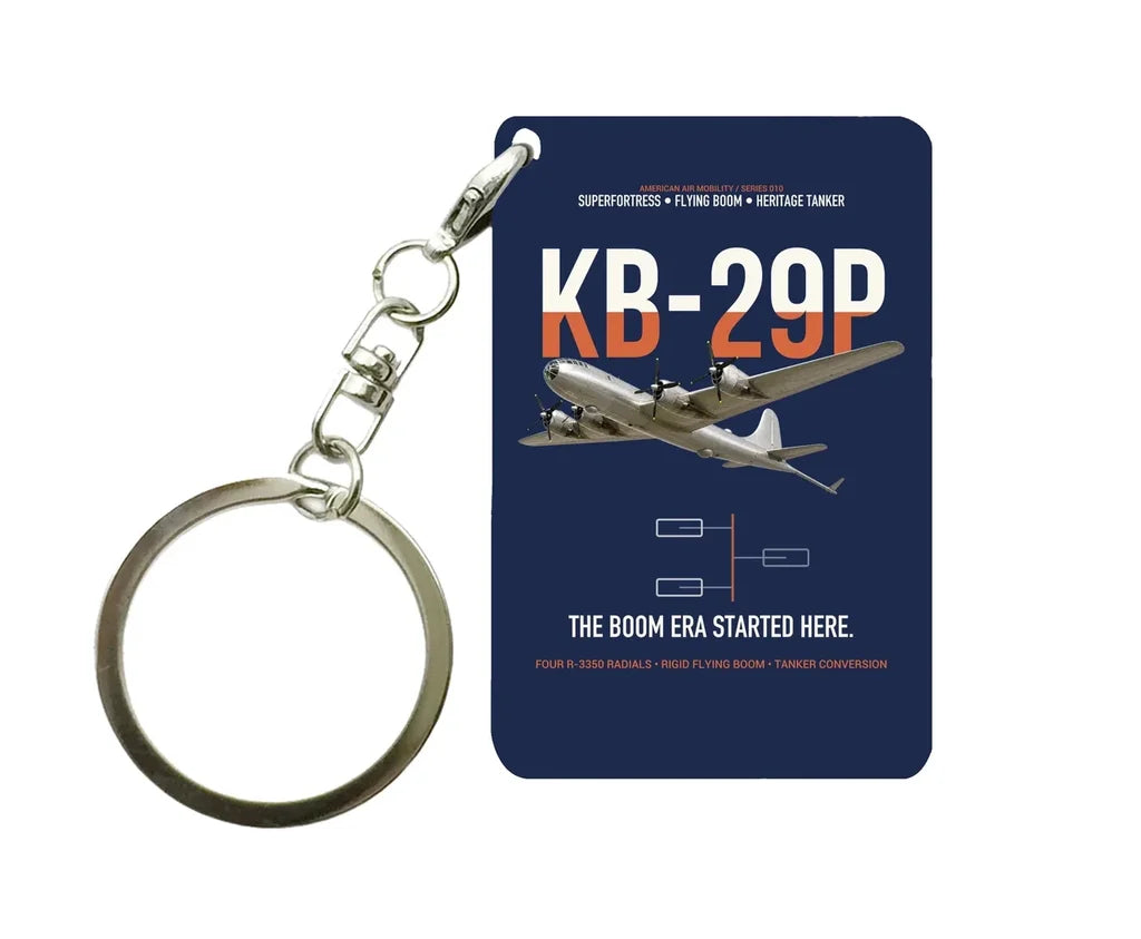 KB-29P SUPERFORTRESS design on navy blue designed key chain, double-side print