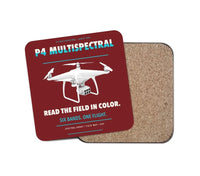 Thumbnail for DJI P4 Multispectral design on dark red 1 piece coaster