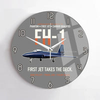 Thumbnail for FH-1 Phantom First Jet Takes the Deck design on gray no frame wall clock