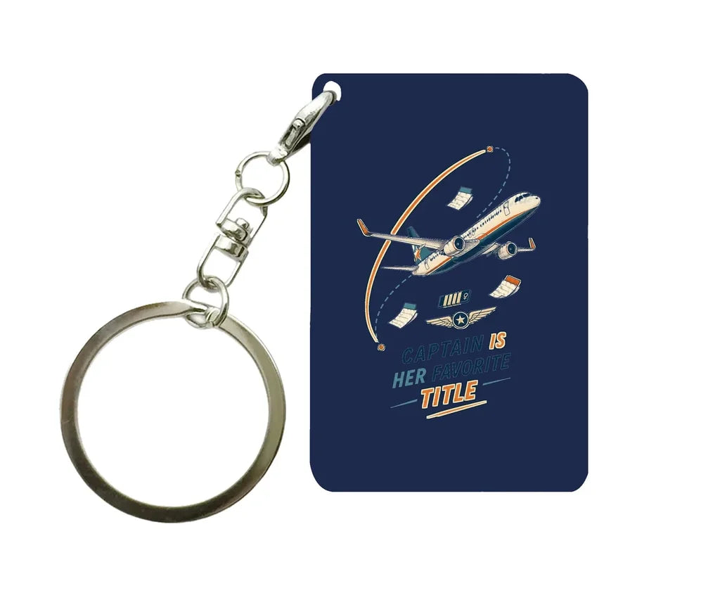SIGNAL 577 - Captain Is Her Favorite Title - Key Chain design on navy blue key chain