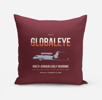 Thumbnail for Saab GlobalEye design on dark red pillow