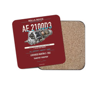 Thumbnail for AE 2100D3 design on dark red 1 piece coaster
