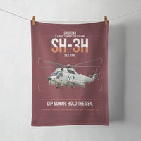 Thumbnail for Sikorsky SH-3H Sea King design on dark red towel