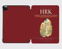 Thumbnail for Kharkiv International Airport (HRK) design on dark red ipad tablet case