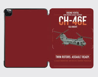 Thumbnail for Boeing Vertol CH-46E Sea Knight design on dark red ipad tablet case