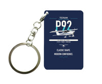Thumbnail for Tecnam P92 Echo MkII design on navy blue designed key chain, double-side print