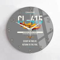 Thumbnail for Canadair CL-415 design on gray no frame wall clock