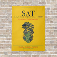 Thumbnail for San Antonio International Airport SAT vertical canvas print - no frame - yellow background