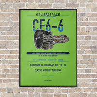 Thumbnail for CF6-6 vertical canvas print - framed - light green background