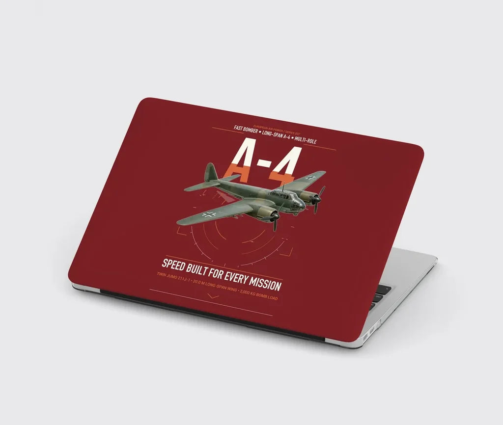 Junkers Ju 88A-4 design on dark red MacBook case