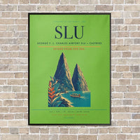 Thumbnail for George F. L. Charles Airport SLU — Castries vertical canvas print - framed - light green background