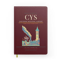 Thumbnail for Cheyenne Regional Airport (CYS) design on dark red notebook