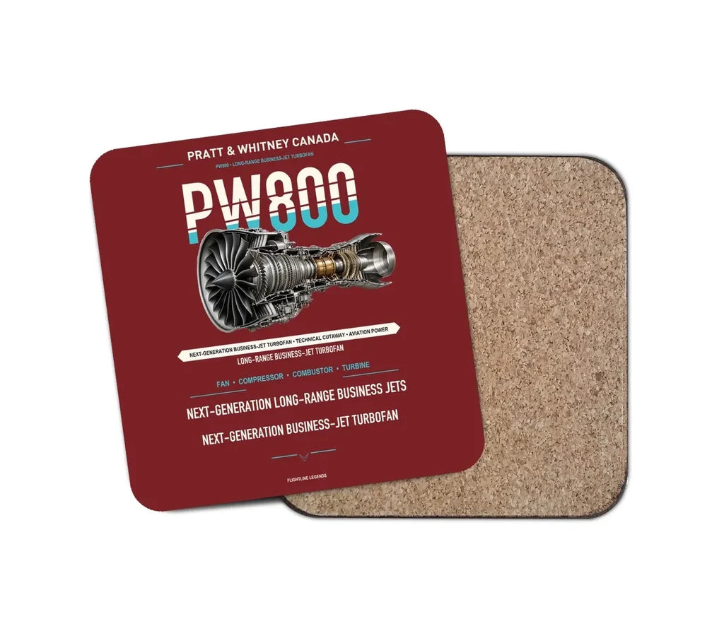 PW800 design on dark red 1 piece coaster