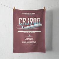 Thumbnail for Bombardier CRJ900 design on dark red towel