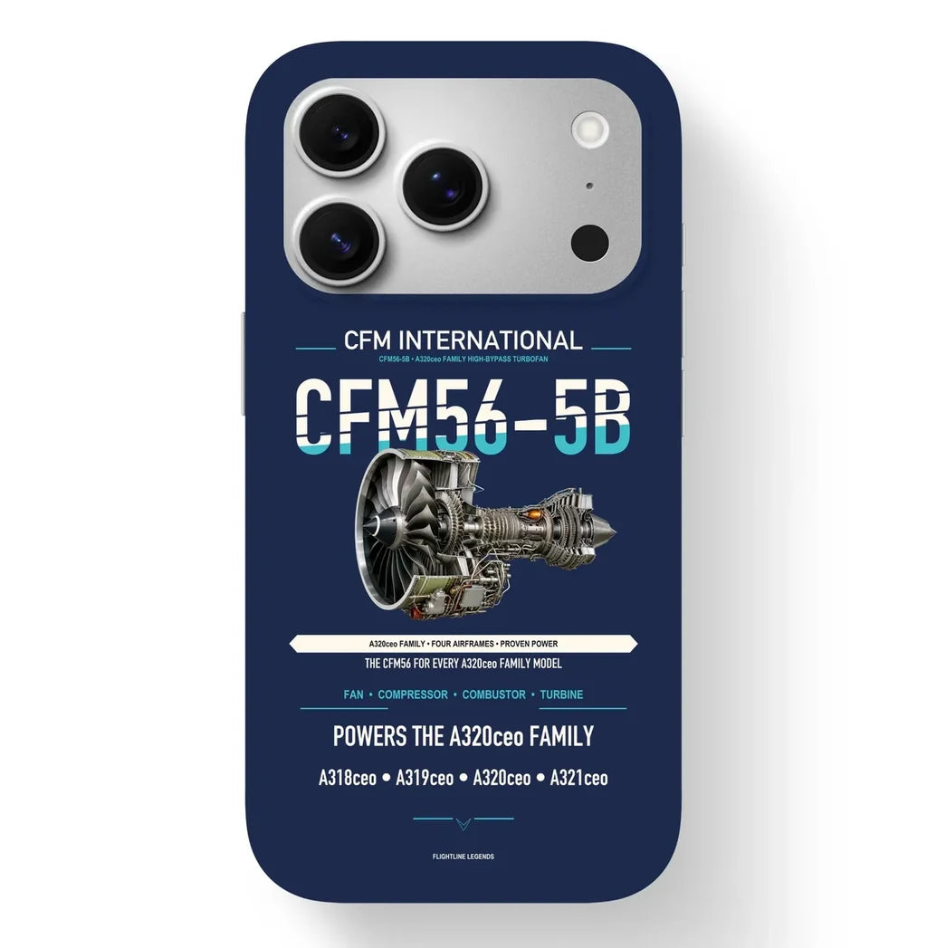 CFM56-5B Case design on navy blue iphone case