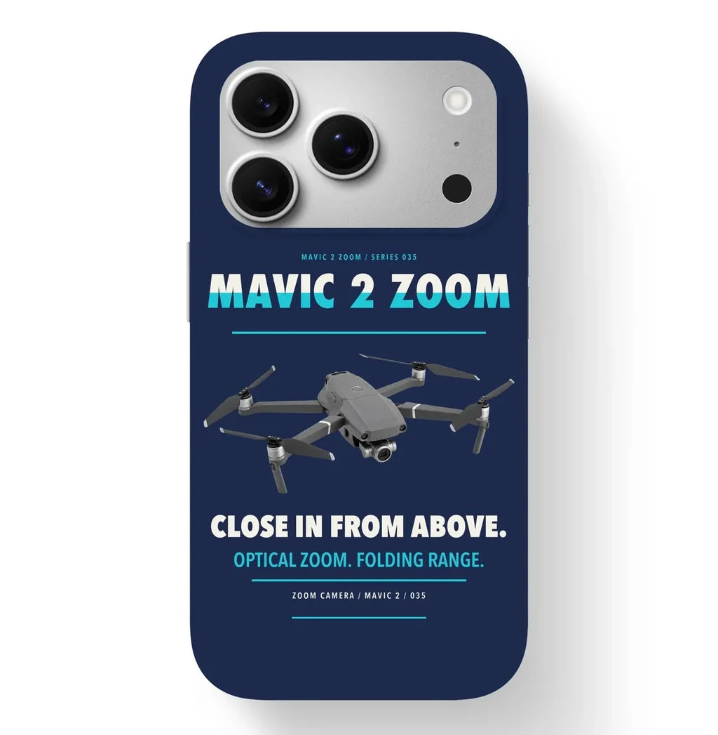 DJI Mavic 2 Zoom Case design on navy blue iphone case
