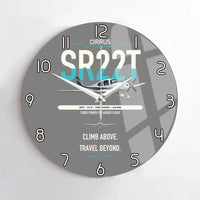 Thumbnail for Cirrus SR22T design on gray no frame wall clock