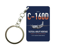 Thumbnail for Transall C-160D design on navy blue designed key chain, double-side print