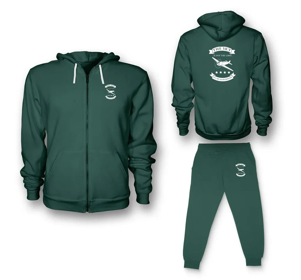 The Sky is not the limit, It's my playground Zipped Hoodie - Green