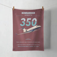 Thumbnail for Bombardier Challenger 350 design on dark red towel