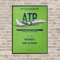 Thumbnail for British Aerospace ATP vertical canvas print - framed - light green background