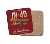 Thumbnail for Curtiss JN-4D Jenny design on dark red 1 piece coaster