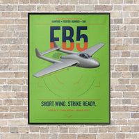Thumbnail for de Havilland Vampire FB5 vertical canvas print - framed - light green background