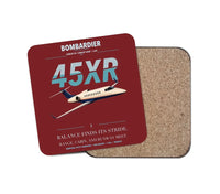 Thumbnail for Bombardier Learjet 45XR design on dark red 1 piece coaster