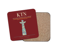 Thumbnail for Ketchikan International Airport (KTN) design on dark red 1 piece coaster