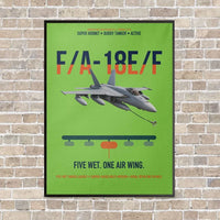 Thumbnail for F A-18E F Buddy Tanker vertical canvas print - framed - light green background