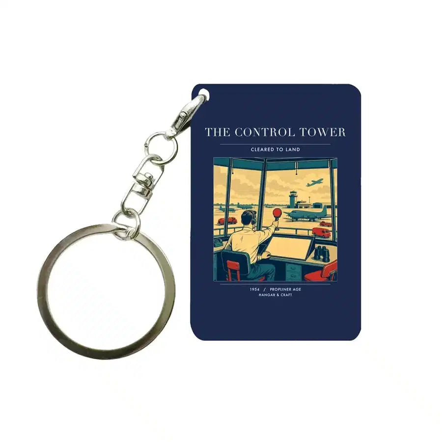 VINTAGE G4093 - The Control Tower - Designed Key Chain design on navyblue