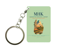 Thumbnail for Manhattan Regional Airport (MHK) design on light green key chain