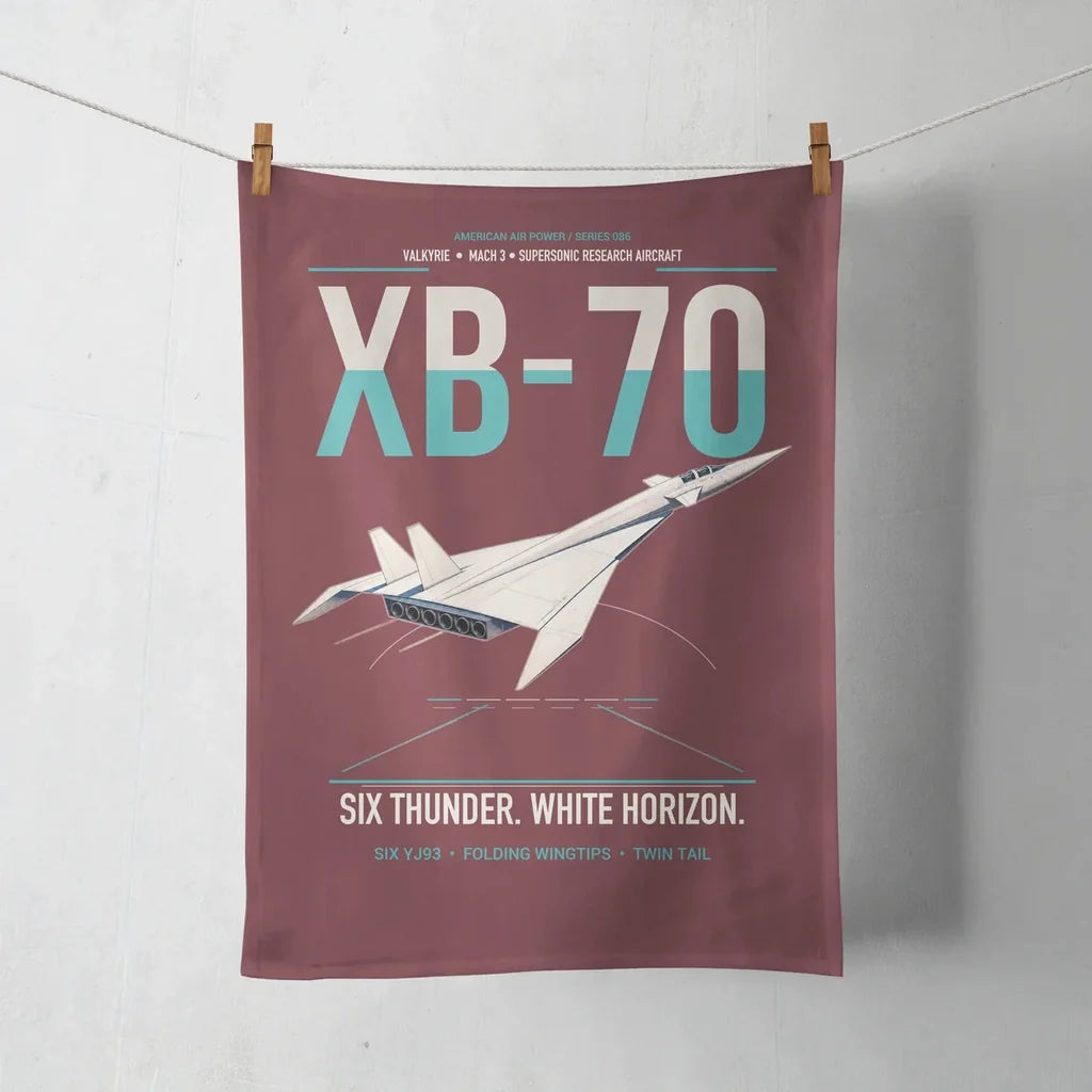 XB-70A Valkyrie design on dark red towel