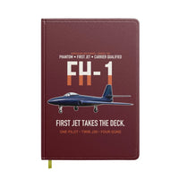 Thumbnail for FH-1 Phantom First Jet Takes the Deck design on dark red notebook