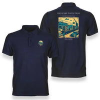 Thumbnail for VINTAGE G4527 - The Spare Parts Train - Double-Side Polo T-Shirt design on navyblue