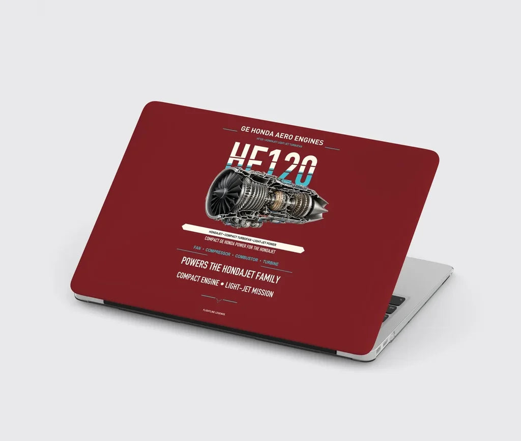 HF120 design on dark red MacBook case