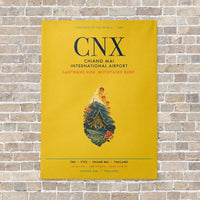 Thumbnail for Chiang Mai International Airport CNX vertical canvas print - no frame - yellow background