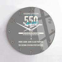 Thumbnail for Cessna Citation 550 - Citation II design on gray no frame wall clock