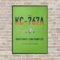 Thumbnail for Boeing KC-767A vertical canvas print - framed - light green background