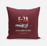 Thumbnail for E-7A Wedgetail design on dark red pillow