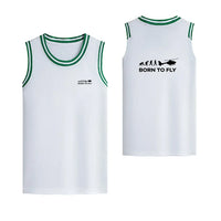 Thumbnail for Born To Fly Helicopter Designed Basketball Style Sports Tank Tops - view 12